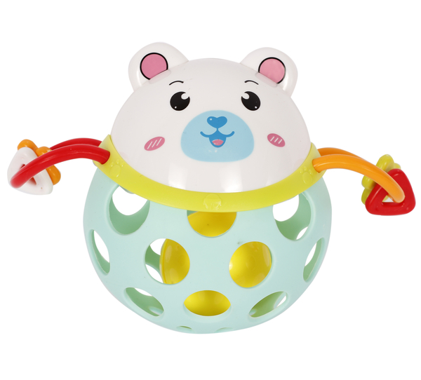 Игрушка-погремушка Lindo Мишка, мятный с белым (Б 340 мишка) - Pampik