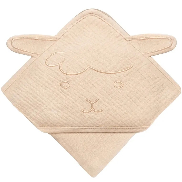 Полотенце Lionelo Muslin Hooded Towel Beige Sand, 100х100 см (LO-MUSLIN HOODED TOWEL BEIGE SAND) - Pampik - 2