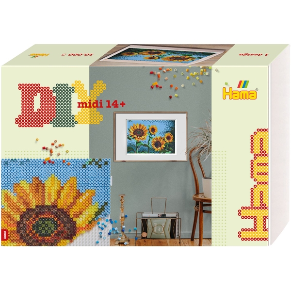Термомозаика Hama Midi Большой набор: Искусство. Подсолнухи (HM-3608) - Pampik