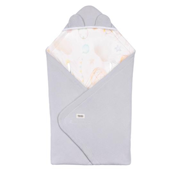 Одеяло для люльки Lionelo Travel Swaddle Blanket Grey Ballon (LO-TRAVEL SWADDLE BLANKET GREY BALLOON) - Pampik