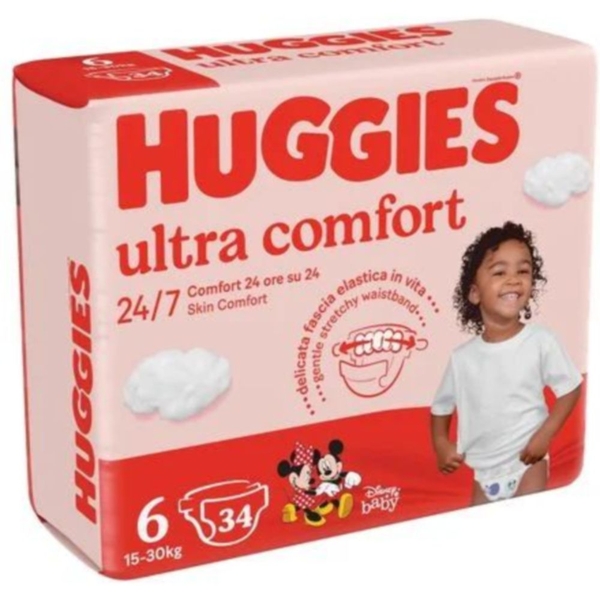 Підгузки на липучках Huggies Ultra Comfort, 6 (15-30 кг), 34 шт. - Pampik - 2