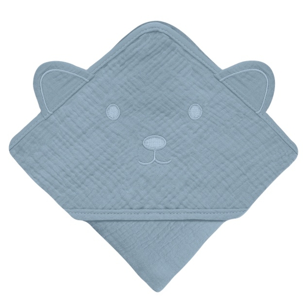 Рушник Lionelo Muslin Hooded Towel Grey Sky, 100х100 см (LO-MUSLIN HOODED TOWEL GREY SKY) - Pampik - 2