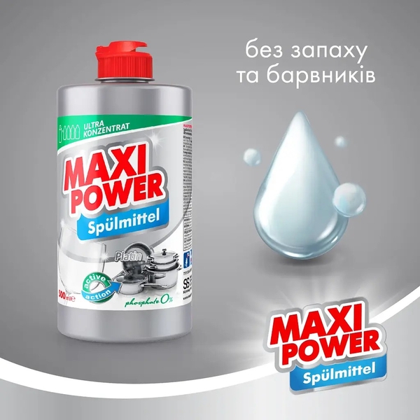 Средство для мытья посуды Maxi Power Платинум, 500 мл - Pampik - 4