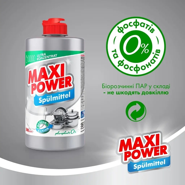 Средство для мытья посуды Maxi Power Платинум, 500 мл - Pampik - 5