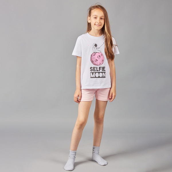 Светящаяся пижама Garnamama Neon PG Summer 134 Белый Розовый (698077.9877311) - Pampik - 8