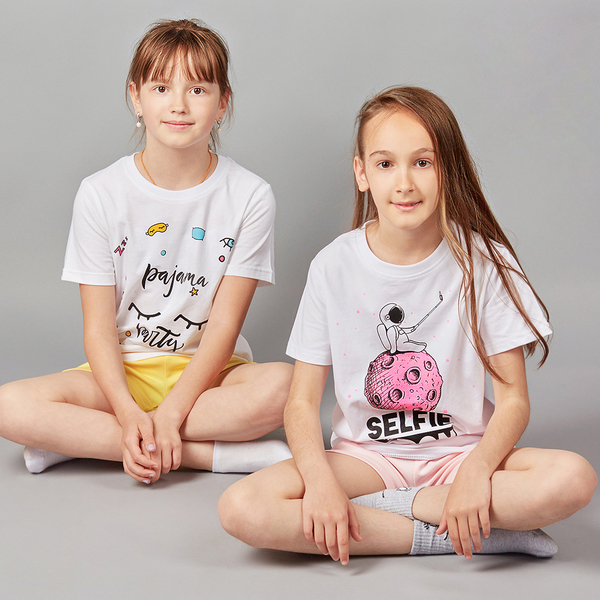 Светящаяся пижама Garnamama Neon PG Summer 134 Белый Розовый (698077.9877311) - Pampik - 13