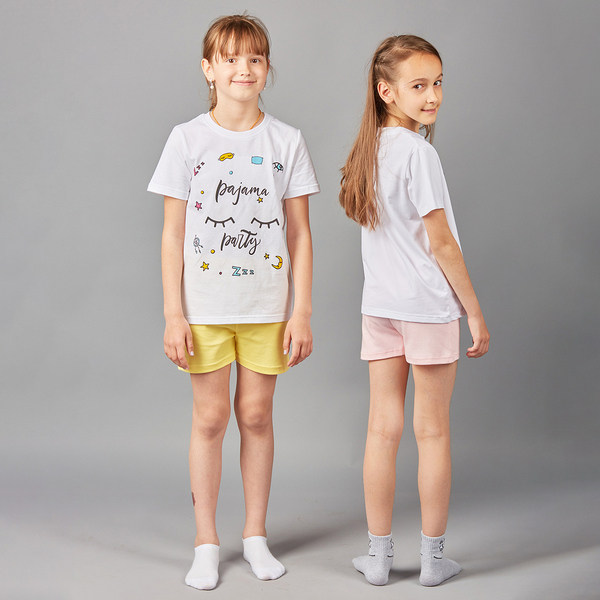 Светящаяся пижама Garnamama Neon PG Summer 134 Белый Розовый (698077.9877311) - Pampik - 12