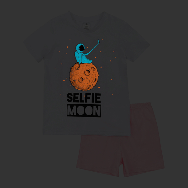 Светящаяся пижама Garnamama Neon PG Summer 134 Белый Розовый (698077.9877311) - Pampik - 18