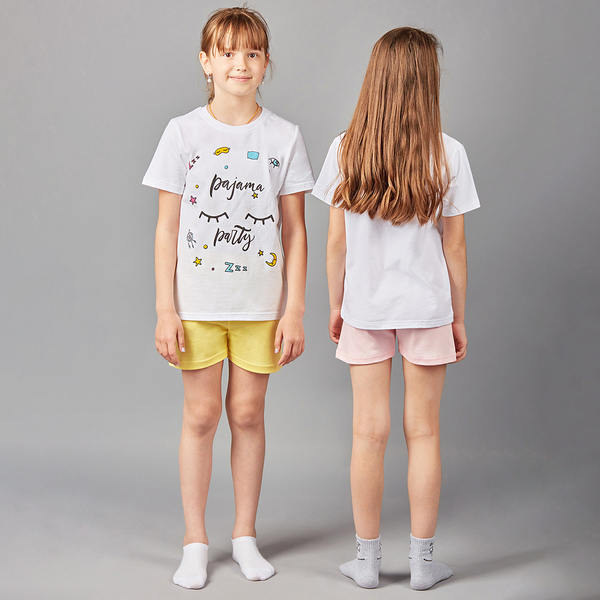 Светящаяся пижама Garnamama Neon PG Summer 134 Белый Розовый (698077.9877311) - Pampik - 10