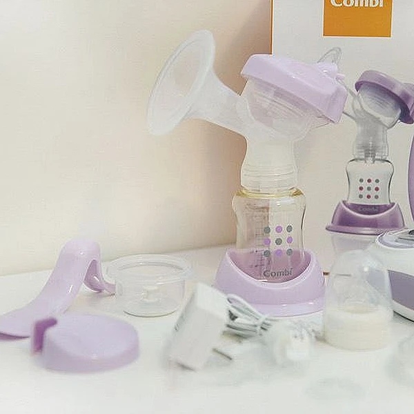 Молоковідсмоктувач 2 в 1 Combi 81295_2PN, електричний та механічний, білий з фіолетовим (30608) - Pampik - 5
