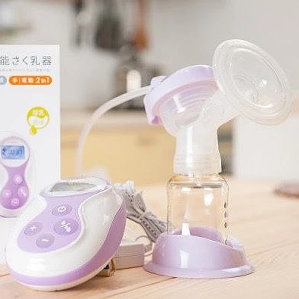 Молоковідсмоктувач 2 в 1 Combi 81295_2PN, електричний та механічний, білий з фіолетовим (30608) - Pampik - 4