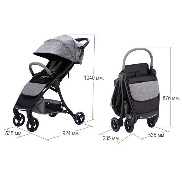 Прогулочная коляска Combi Aura Star 117739, серый (34473) - Pampik - 4