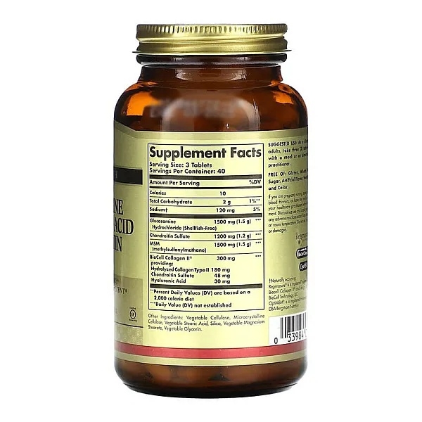 Глюкозамін, гіалуронова кислота, хондроїтин Solgar Glucosamine Hyaluronic Acid Chondroitin МСМ, 60 таблеток - Pampik - 2