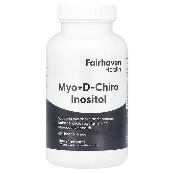 Міо-інозитол та D-хіро інозитол Fairhaven Health Myo + D-Chiro Inositol, 120 капсул - Pampik