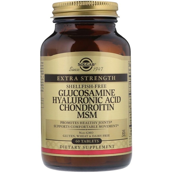 Глюкозамін, гіалуронова кислота, хондроїтин Solgar Glucosamine Hyaluronic Acid Chondroitin МСМ, 60 таблеток - Pampik