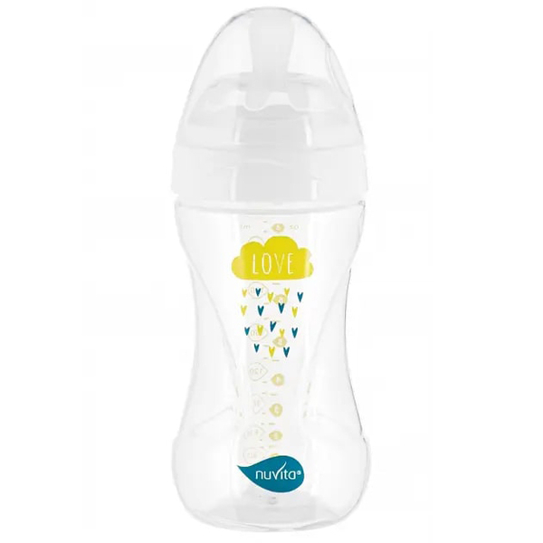 Пляшечка для годування Nuvita Mimic Collection, антиколікова, 250 мл, білий (NV6031BIANCO) - Pampik