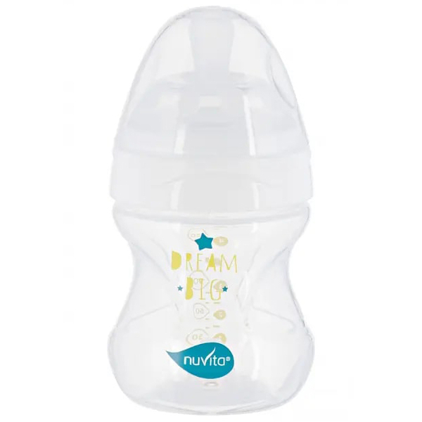Пляшечка для годування Nuvita Mimic Collection, антиколікова, 150 мл, білий (NV6011BIANCO) - Pampik