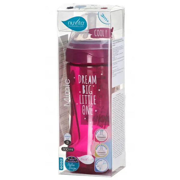 Пляшечка для годування Nuvita Mimic Cool, антиколікова, 330 мл, малиновий (NV6052PURPLE) - Pampik - 2