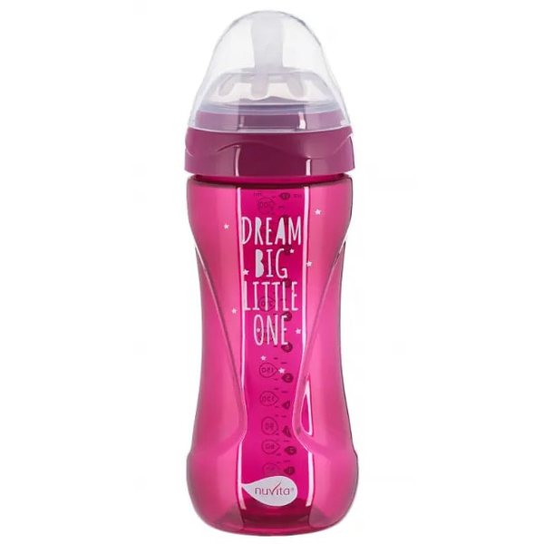 Пляшечка для годування Nuvita Mimic Cool, антиколікова, 330 мл, малиновий (NV6052PURPLE) - Pampik