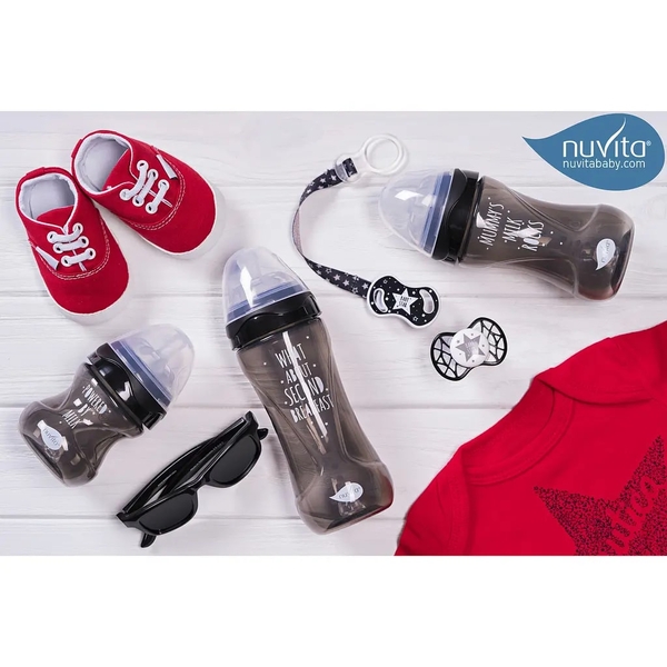Пляшечка для годування Nuvita Mimic Cool, антиколікова, 250 мл, чорний (NV6032BLACK) - Pampik - 14