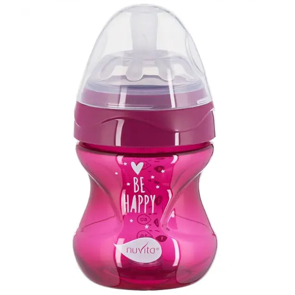 Пляшечка для годування Nuvita Mimic Cool, антиколікова, 150 мл, малиновий (NV6012PURPLE) - Pampik