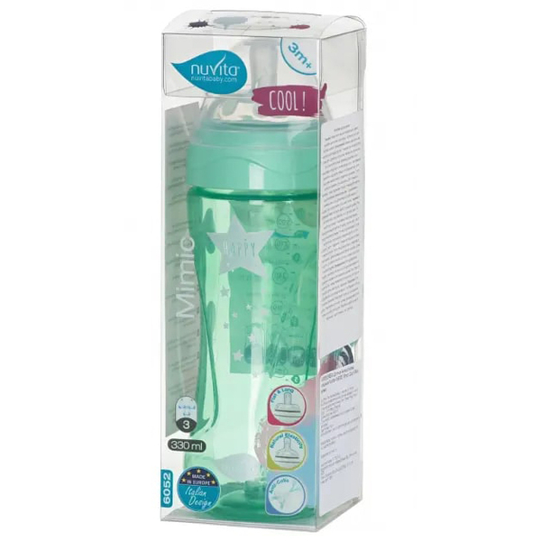 Пляшечка для годування Nuvita Mimic Cool, антиколікова, 330 мл, зелений (NV6052GREEN) - Pampik - 2