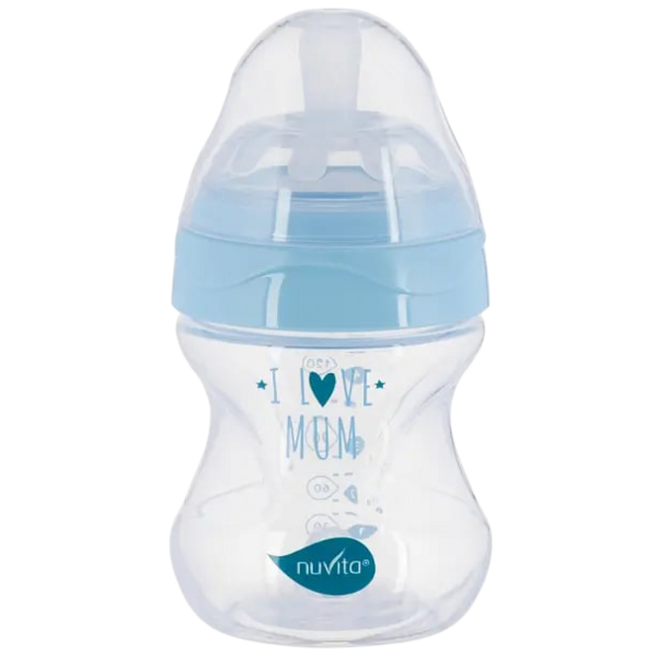 Пляшечка для годування Nuvita Mimic Collection, антиколікова, 150 мл, блакитний (NV6011AZZURO) - Pampik