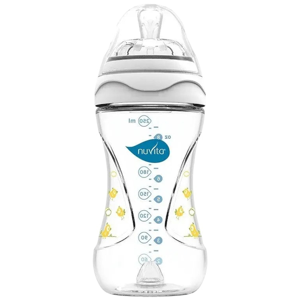 Бутылочка для кормления Nuvita Mimic, 250 мл, белый (NV6030White) - Pampik