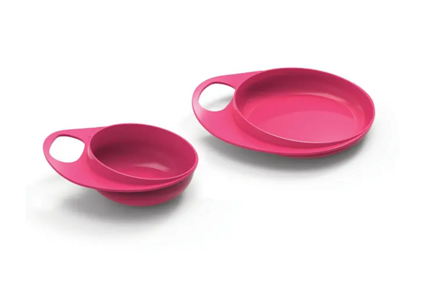 Набір тарілок Nuvita Easy Eating, рожевий, 2 шт. (NV8461Pink) - Pampik