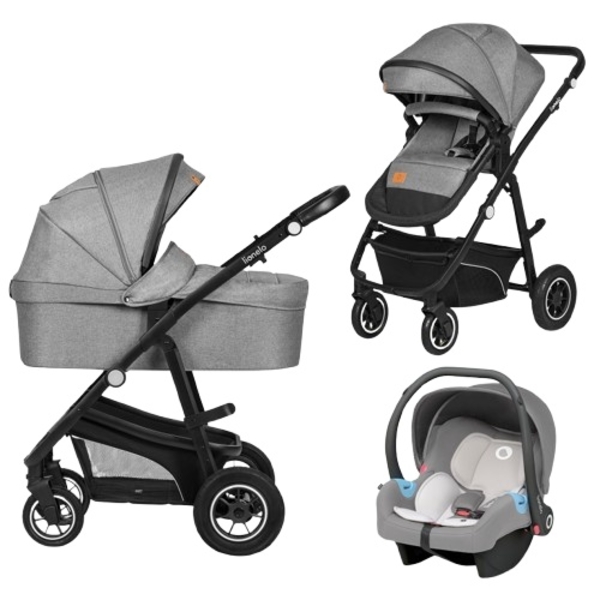 Универсальна коляска 3 в 1 Lionelo Layla Grey Stone (LO-LAYLA 3IN1 GREY STONE) - Pampik