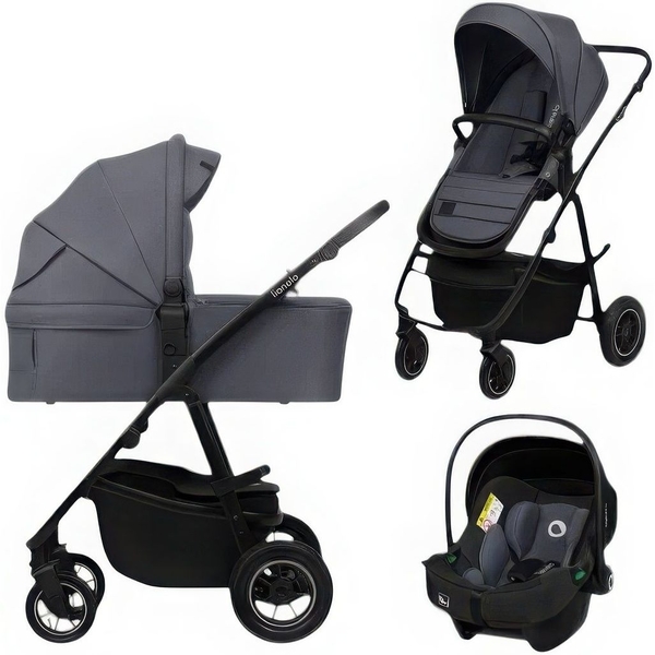 Универсальна коляска 3 в 1 Lionelo Amber Plus Grey Graphite (LO-AMBER PLUS 3IN1 GREY GRAPHITE) - Pampik