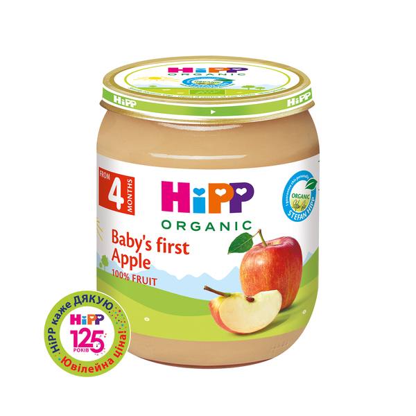 Органічне пюре HiPP Перше дитяче яблуко, 125 г - Pampik