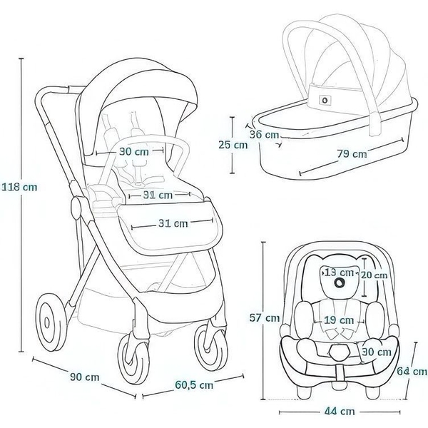 Универсальна коляска 3 в 1 Lionelo Amber Plus Grey Graphite (LO-AMBER PLUS 3IN1 GREY GRAPHITE) - Pampik - 8