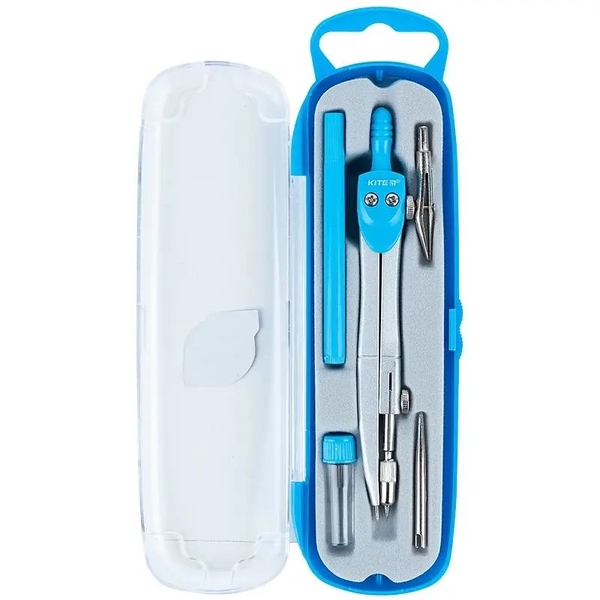 Готовальня Kite, 5 предметов, голубой (K18-384-07) - Pampik - 2