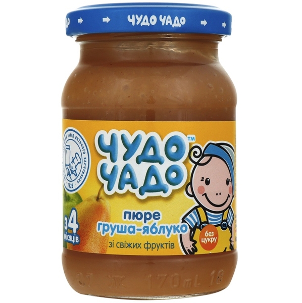 Пюре Чудо-Чадо Груша-яблуко, без цукру, 170 мл - Pampik