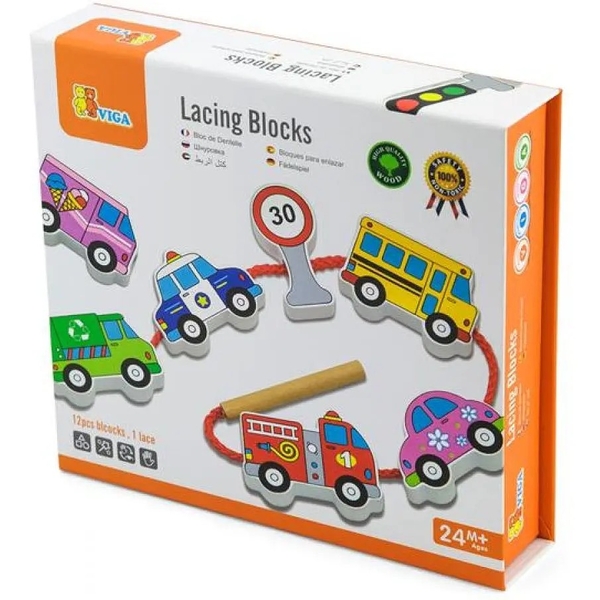 Шнурівка Viga Toys Автотранспорт (59851) - Pampik