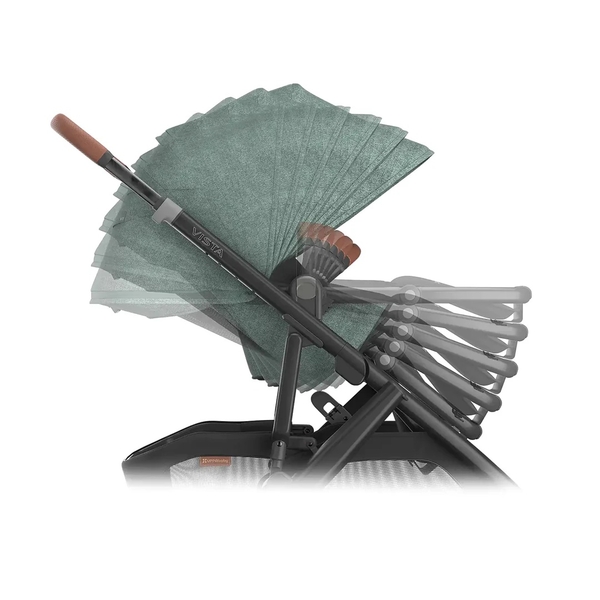 Универсальная коляска 2в1 Uppababy Vista V3 Gwen Green Melange/Carbon Frame/Saddle Leather (0303-VIS-EU- GWN) - Pampik - 8