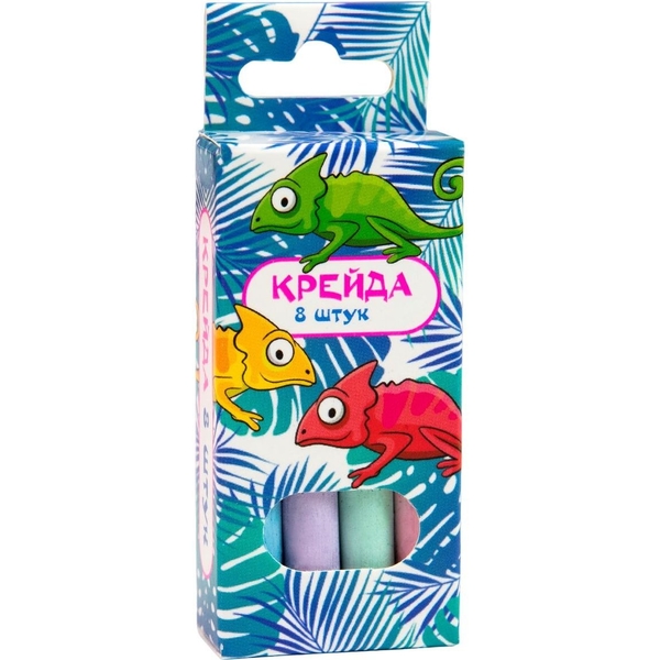 Крейда кольорова Strateg, маленька, кругла, 8 шт. (50104) - Pampik