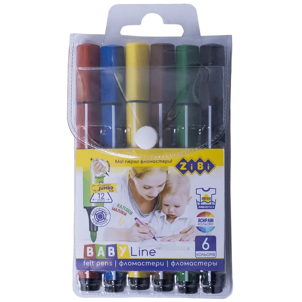 Фломастери ZiBi Jumbo Baby Line, 6 шт. (ZB.2806) - Pampik