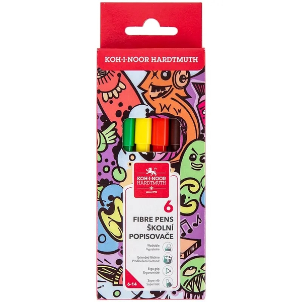 Фломастери Koh-i-Noor Teenage, 6 кольорів (771002/6) - Pampik
