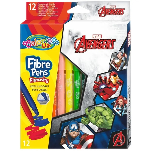 Фломастери Colorino Avengers, 12 кольорів (91482PTR) - Pampik