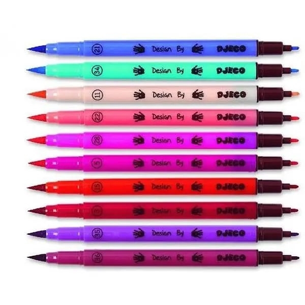 Фломастери-пензлі двосторонні Djeco Дівчата, 10 шт. (DJ08802) - Pampik - 3