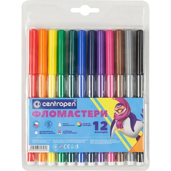 Фломастери Centropen, 12 шт. (7790/12 ТП) - Pampik
