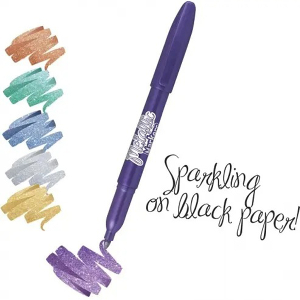 Маркеры для рисования Colorino Metallic перламутровые, 6 цветов (32582PTR) - Pampik - 2