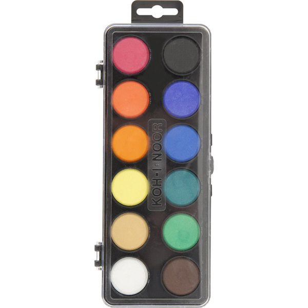 Фарби акварельні Koh-i-Noor, 12 кольорів, чорна упаковка (172511) - Pampik