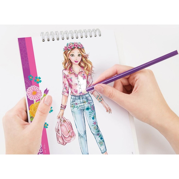 Блокнот c трафаретами Make it Real Квіткова фантазія (MR3202) - Pampik - 5