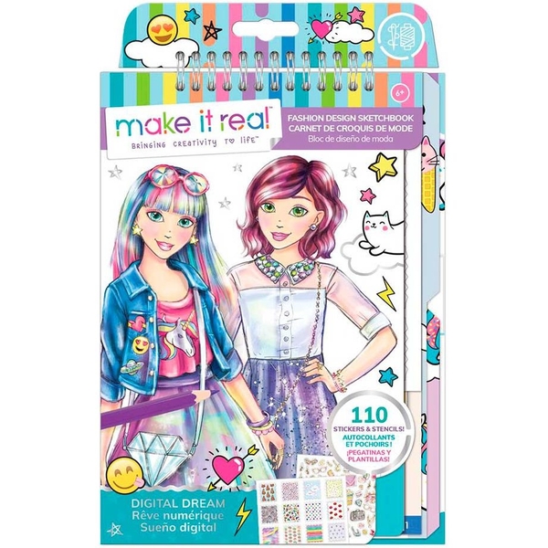 Блокнот c трафаретами Make it Real Розовая мечта (MR3203) - Pampik