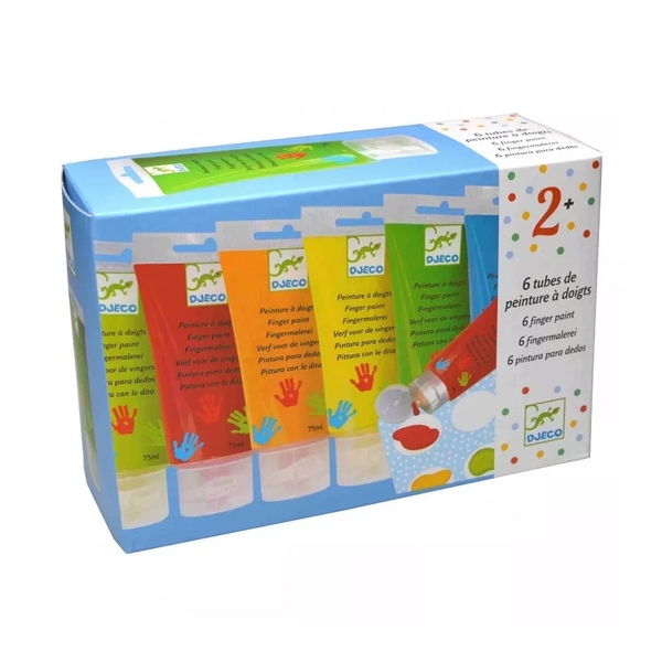 Набір пальчикових фарб Djeco, 6 кольорів (DJ08860) - Pampik