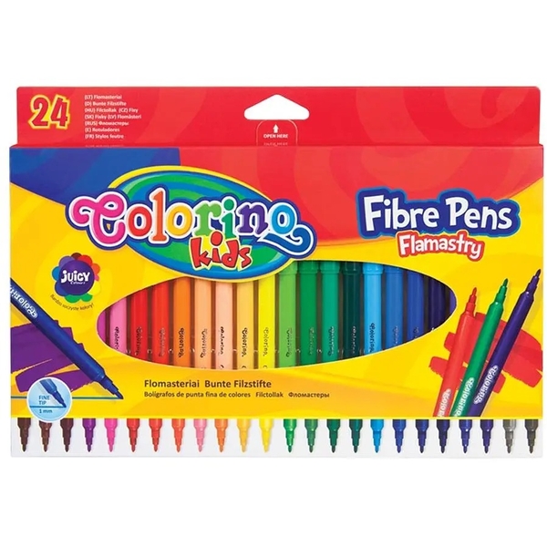 Фломастери Colorino Fibre Pens, 24 кольору (14625PTR/1) - Pampik