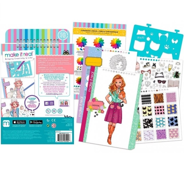 Блокнот з трафаретами Make it Real Мила кішечка (MR3204) - Pampik - 5